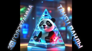 3D hologram of Panda dance! fullHD #hologram #hologramvideo #3dhologram