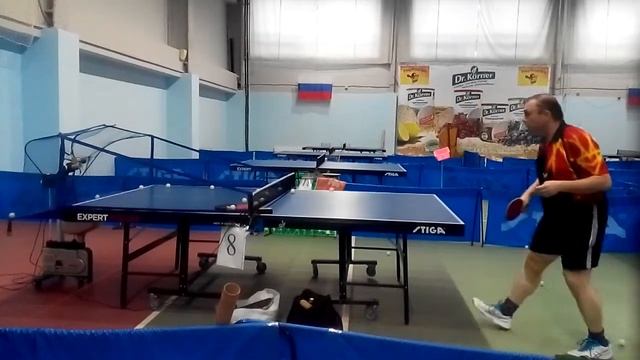 Настольный теннис. 3 варианта игры длинными шипами (BH) по топспину. Тренировка с Tibhar RoboPro.