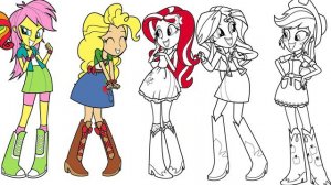 RECOLORING All Equestria Girls, COLOR SWAP - Coloring Pages EQUESTRIA GIRLS. How to color MLP