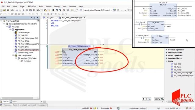 CODESYS tutorial on Function Blocks Diagram (FBD) programming | linking FBD with Factory IO