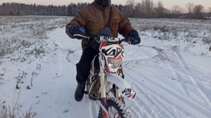 Гоняю по снегу и кайфую на питбайке Kayo Basic yx 140 ( 2020)