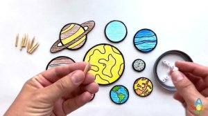 DIY Spinning Top Planets | How to make Cardboard Spinning Top Planets for kids | Solar System Craft