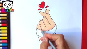 Как нарисовать сердечко пальцами | How to draw a Tumblr Korean Heart Як намалювати руку з сердечком