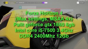 Геймплейный тест Nvidia gtx 1660 + i5-7500 в Forza Horizon 4