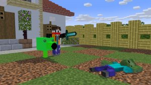 растения против зомби в майнкрафте №1