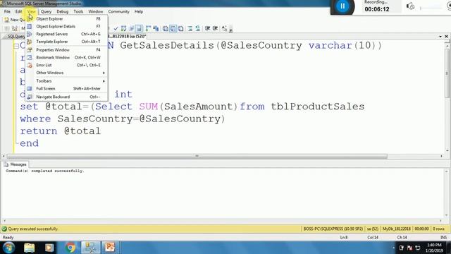 How to create execute alter drop functions in SQL?