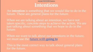 Future Arrangements and intentions - ENGLISH LESSON