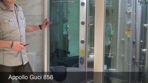 Кабина душевая Appollo с парогенератором 148x148 GUCI-856 серая