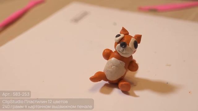 Лепим из пластилина рыжего котика. смотреть онлайн
