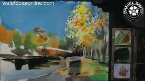 Thursday Speed Up Demos: Autumn in Parc La Fontaine, Montreal, QC, Canada (Watercolor Landscape)