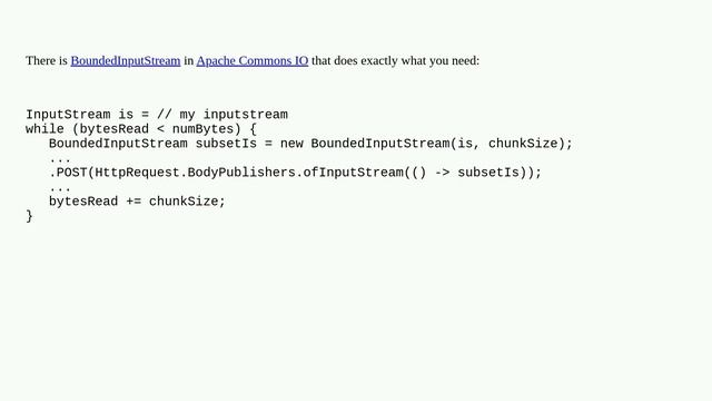 Stop reading inputstream after specified number of bytes смотреть онлайн