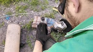 Установка гофры на глушитель Хёндай HD 78