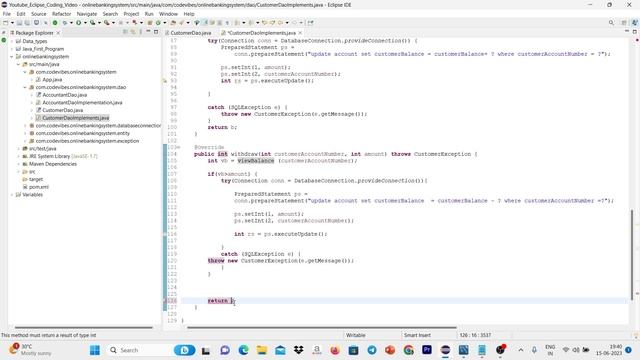 Online Banking System Part 11 Console Based Project in Java || Withdrawal Money