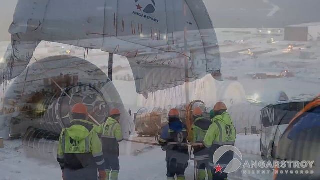Мобильный сварочный и покрасочный цех внутри пневмоангара