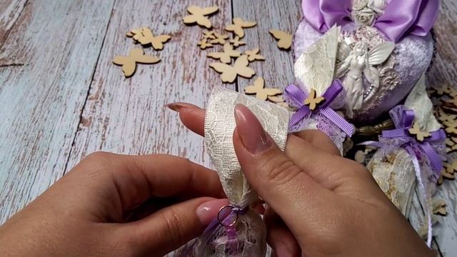 Μπομπονιέρα βάπτισης για το κορίτσι. Бомбоньера на крестины для девочки. смотреть онлайн