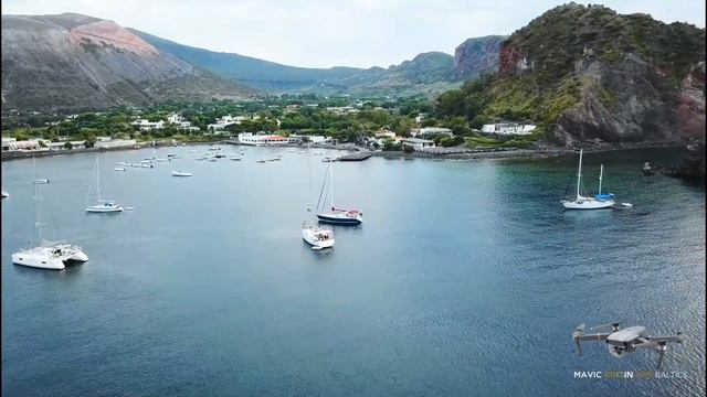 Aeolian island Vulcano (Italy) bird's eye view,  Isola di Vulcano (Italia) dalla vista aerea