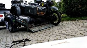 Погрузка на прицеп гружёного мотоцикла Днепр  , в одинокого. 500кг.