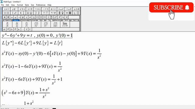 Differential Equation using Laplace Transform: y'' - 6y' + 9y = t , y(0) = 0 , y'(0) = 1 смотреть онлайн