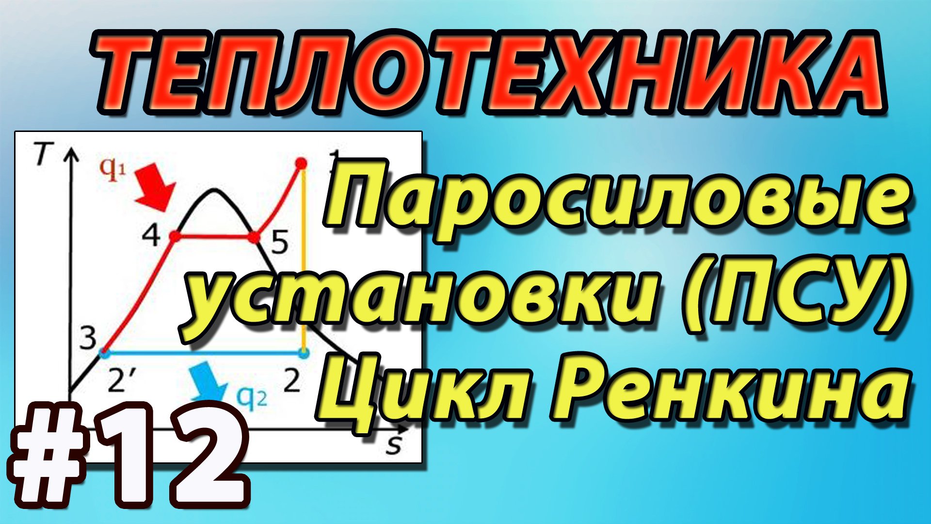 12. Основы теплотехники. Паросиловые установки. Цикл Ренкина. Диаграмма водяного пара. смотреть онлайн