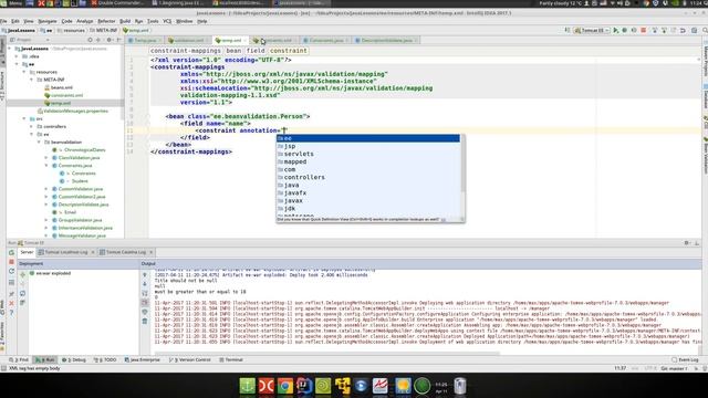 Java EE 71: Bean validation 9: Валидация через xml смотреть онлайн