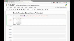 create series object from python list