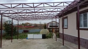 Делаем односкатный навес 8*8.5м в Рязани.