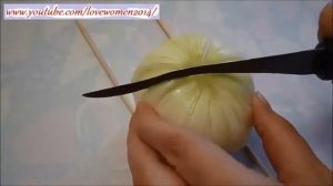Хризантема из лука. Цветы из лука. Украшения стола из овощей. Рецепты онлайн. Всё быстро и легко!