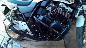 Honda CB400 Vtec. Установка дуг Crazy Iron.