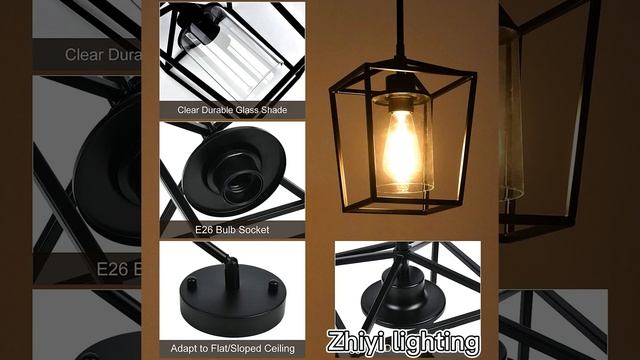 Pendant Light Fixture Farmhouse Lantern Pendant Light Iron Cage Hanging Light Entryway Dining Room смотреть онлайн