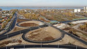 Новая дорожная развязка / Фрунзенский мост / река Самара / Russia