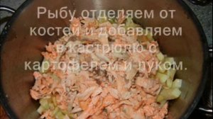 Очень вкусная уха по-фински с белыми грибами.