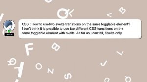 CSS : How to use two svelte transitions on the same togglable element?