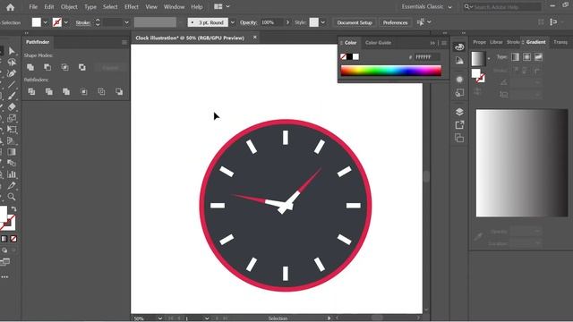 Flat Design Clock || Adobe illustrator Tutorial ?? смотреть онлайн