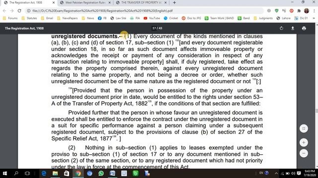 Seventh Lecture Registration Act 1908 Section 17 22, 47 50, 90 91