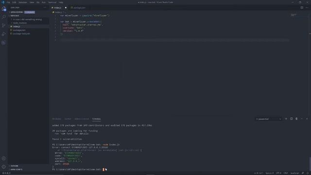 How To Make Minecraft Bot Using Mineflayer + Nodejs - Pt 1 Getting Started смотреть онлайн