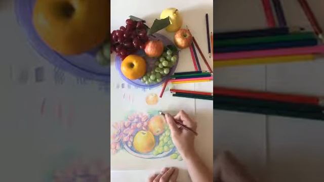 Мастер-класс "Фруктовая тарелка" (цв. карандаши) часть 3 смотреть онлайн