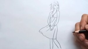 Как нарисовать девушку. Как нарисовать человека. Рисуем милую девушку в летнем платье. Принцесса.