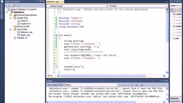 C++ Tutorial - Delimiters смотреть онлайн