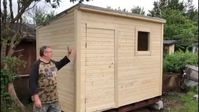 Бытовка 3х2,1 м. построена и радует хозяев дачи. смотреть онлайн