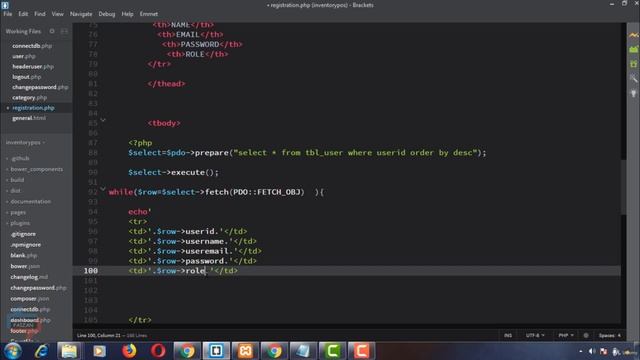 54||Registration form 1|| Design Table||Point of sale system in PHP || PHP  8|| #code