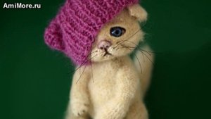 Амигуруми: схема Котик в шапочке. Игрушки вязаные крючком - Free crochet patterns.