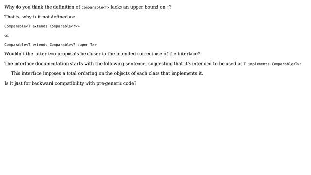 Software Engineering: Why doesn't Comparable＜T＞ include any type bound? смотреть онлайн