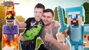 Папа Леша и Кирилл и Стив MINECRAFT против лесной ведьмы!