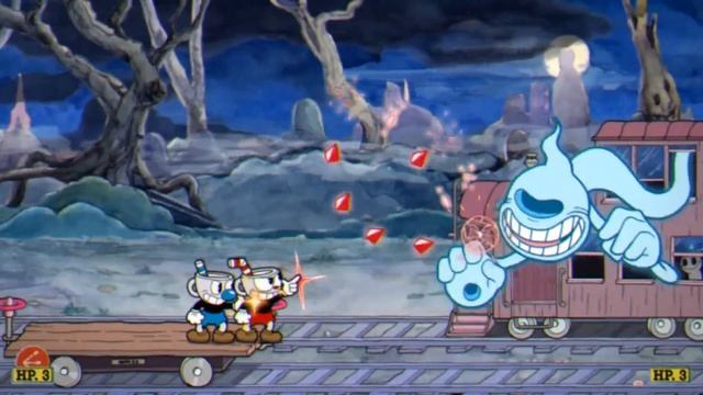 ALL ABOARD THE SPOOKY TRAIN! | Cuphead Expert Co-op Let's Play #11 смотреть онлайн