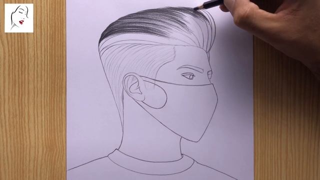 How to draw a boy face sketch with wearing a mask step by step | A boy Drawing | The Crazy Sketcher смотреть онлайн