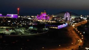 Олимпийский парк в СОЧИ. Ночная видеосъемка с дрона в Олимпийском парке.