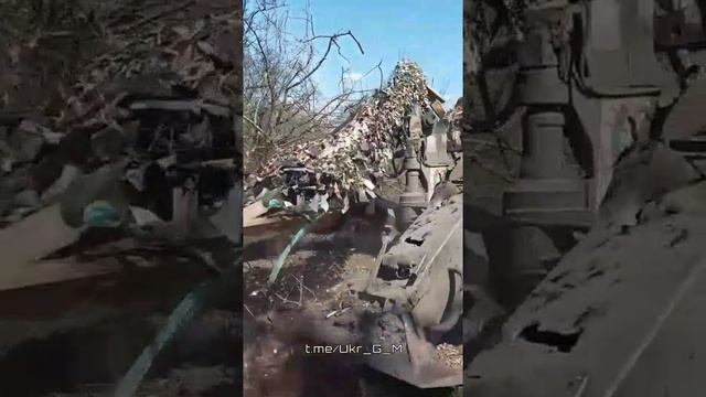 ❗️В ходе артиллерийской дуэли военнослужащими ВС РФ?? была уничтожена буксируемая гаубица M777 !!!