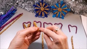 4 ИДЕИ.ПРОСТЫЕ СНЕЖИНКИ ИЗ СИНЕЛЬНОЙ ПРОВОЛОКИ.КАК СДЕЛАТЬ СНЕЖИНКИ СВОИМИ РУКАМИ.НОВОГОДНИЕ ПОДЕЛК
