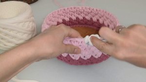 Шкатулка из трикотажной пряжи крючком//Часть - 2//Crochet box of yarn
