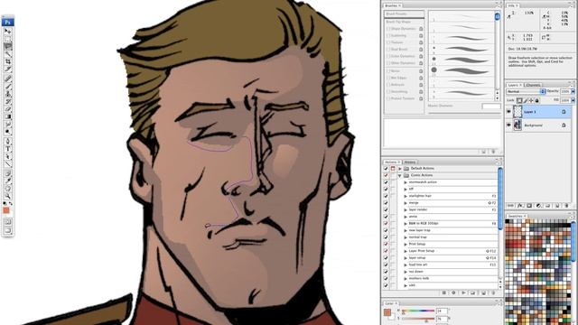 Comic Book Coloring Tutorial: Cuts and Gradients part 1 смотреть онлайн